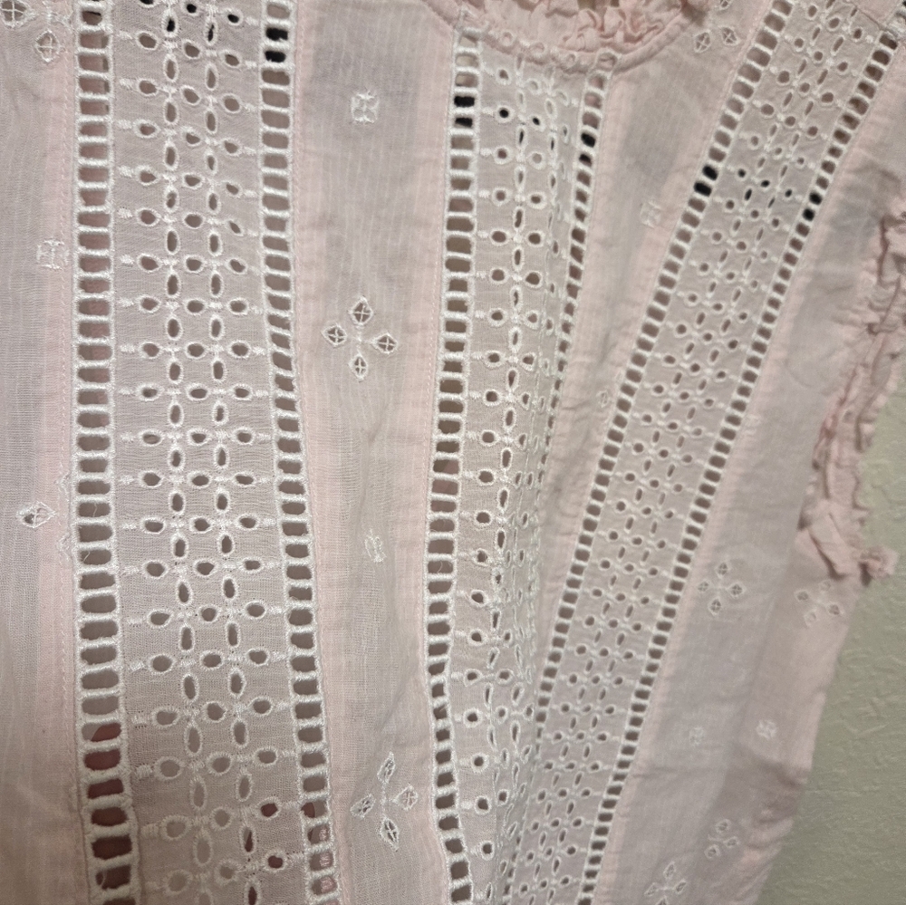 TOPSHOP pink Eyelet Blouse - Picture 5 of 6